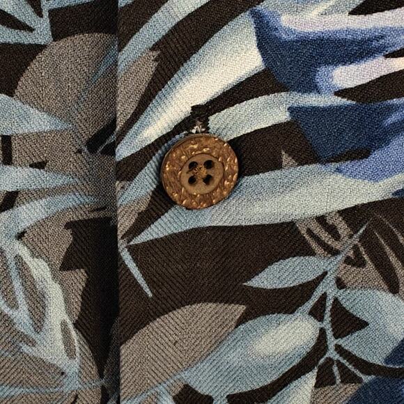 Tommy Bahama Silk Hawaiian Shirt Mens Size Large Tropical Palm Leaf Beach Aloha - Picture 4 of 9